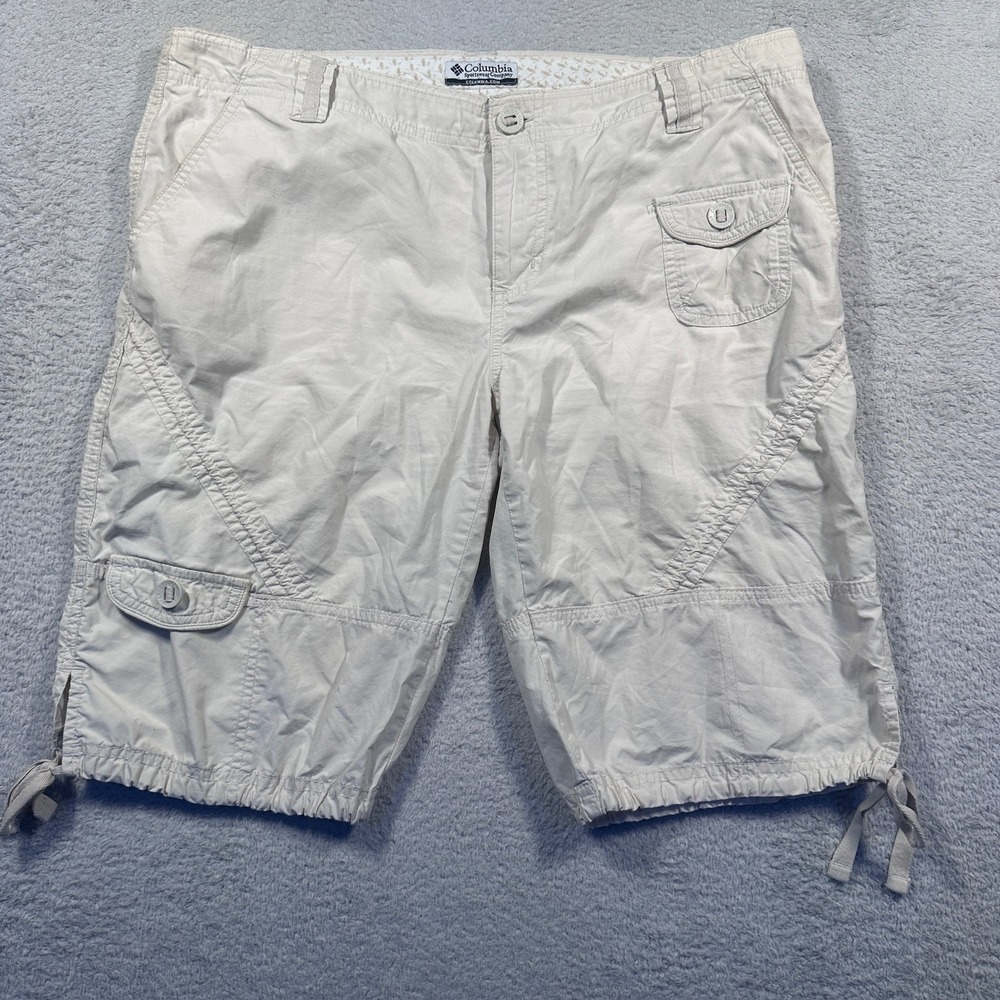 Y2K Columbia Cargo Capri Shorts Outdoor Hiking Casual Beige 12P Petite Gorpcore